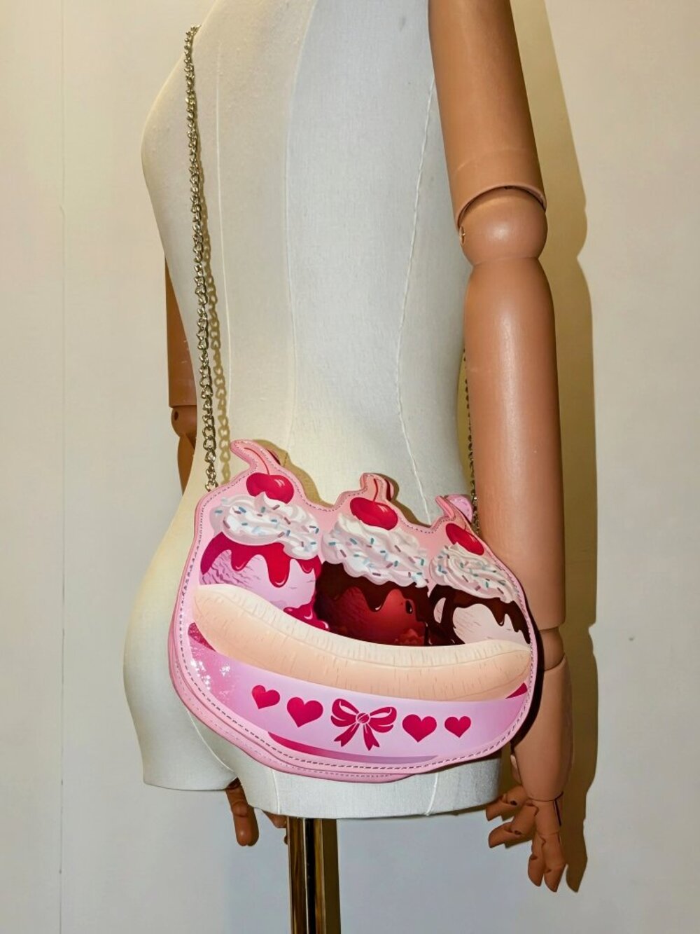 NWT Dolls Kill Sugar Thrillz Banana Split Ice Cream Novelty Crossbody Bag